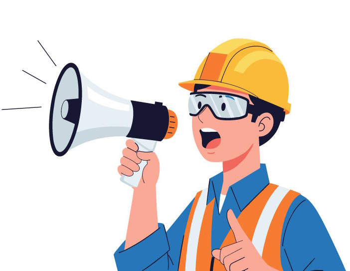 Arbeiter beim Anweisen