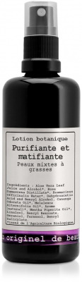 Botanische, reinigende und mattierende Lotion.