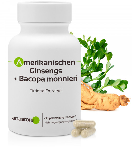 Amerikanischen Ginsengs + Bacopa monnieri